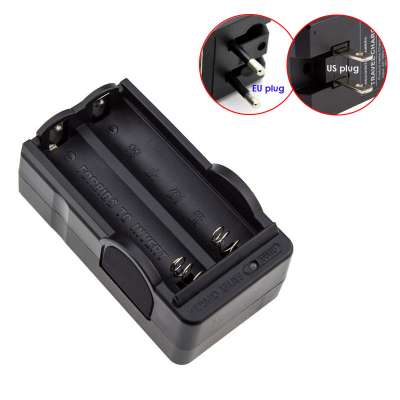 AC 110-240V 18650 4.2V Rechargeable Li-Ion Dual Battery Charger US EU Plug Travel Battery Power Adapter