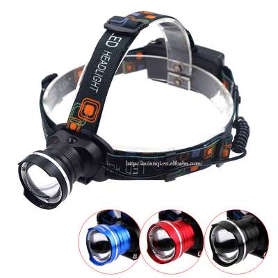 Factory Manufacture T6 led Zoom Head light Headlamp Power by 1/2x18650 Rechargeable battery