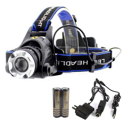 Zoomable Head light lamp XM-L T6 LED 1000LM Rechargeable Headlamp for Camping hunting fishing