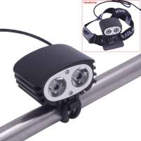 4-Modes 2000Lumen 2*XM-L T6 LED Bike Bicycle Light LED Light HeadLight with Battery 10400mAh,AC Charger,Headstrap