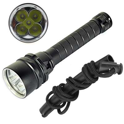 Underwater 100m 5*XM-L2 5L2 Stepless dimming Diving Flashlight Waterproof LED Dive Torch light for 2x18650 battery